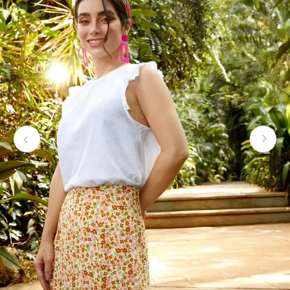 Mango Floral yellow Patterned Mini Skirt Falda 308 LUCY NEW NWT XL EXTRA LARGE